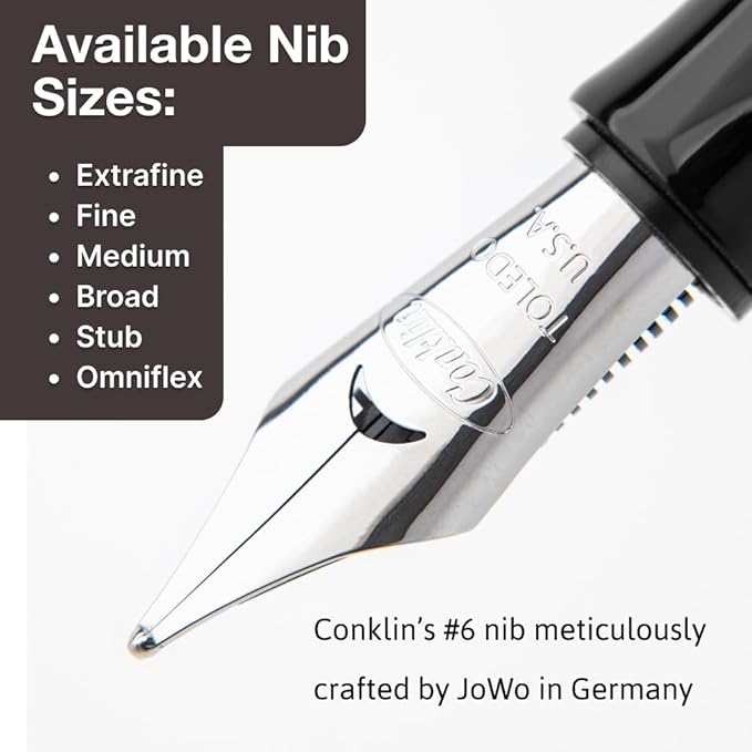 Conklin Duragraph Fountain Pen Cracked Ice - Stub Nib, Elegant Tool for Calligraphy & Signatures
