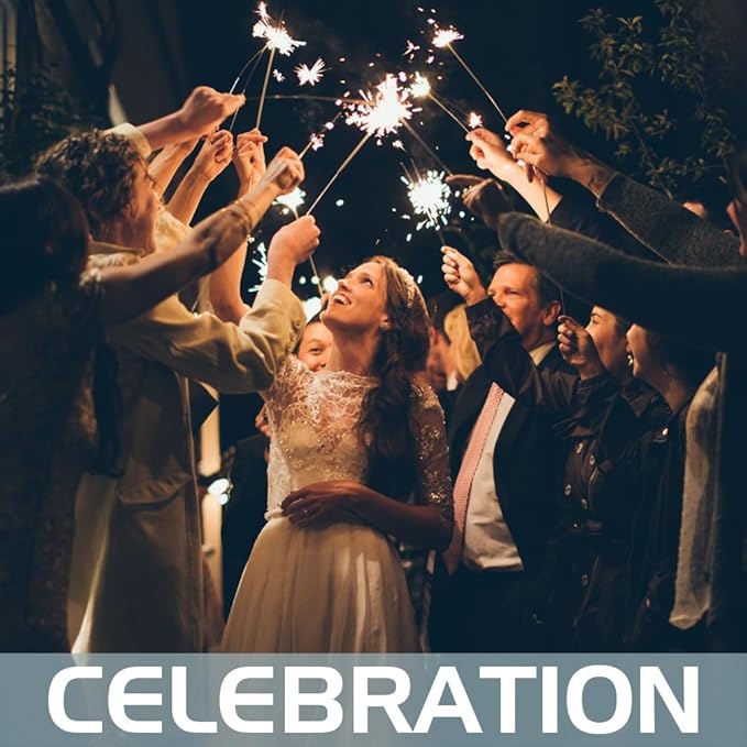 Portable 12-inch 40 Pieces Sparklers Wedding Send-Off,Suitable for Celebratory Holidays Such as Easter,Wedding Favors,Holiday Revelry and More(3-5 Days Deliveried) (12-inch 40 Pieces)