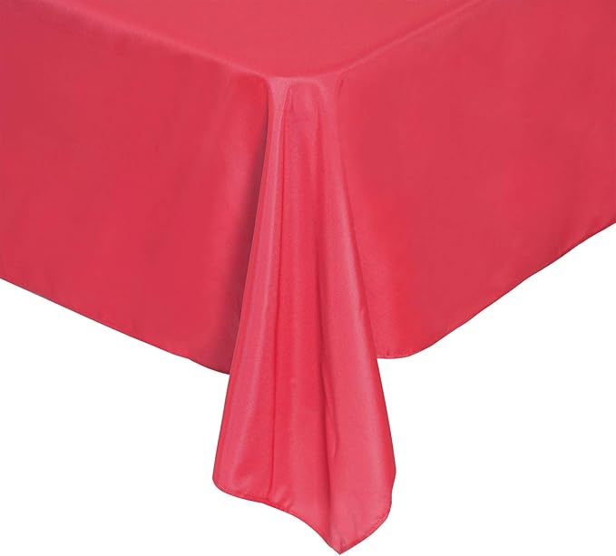 Rectangle Tablecloth 60x120 inch Washable Polyester Fabric Table Cloth for Wedding Party Dining Banquet Decoration(60x120, Red)