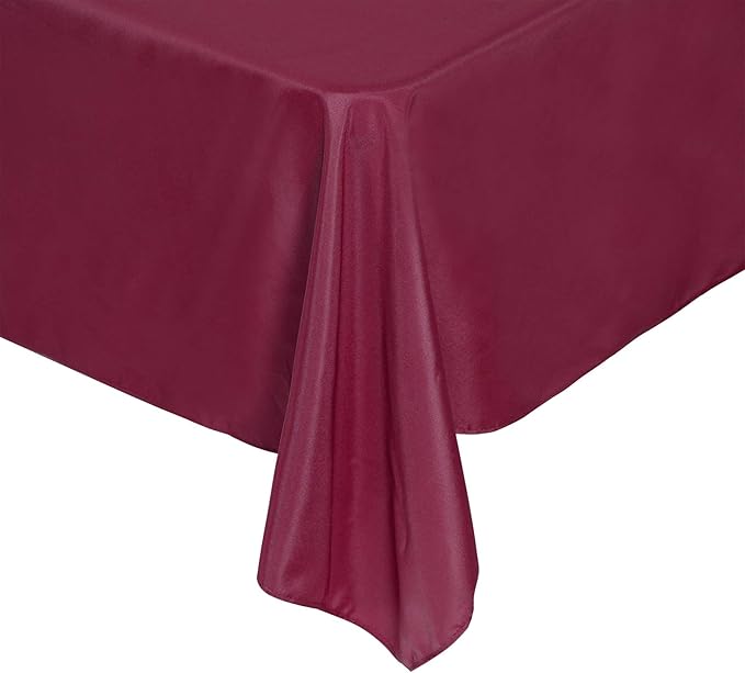 Rectangle Tablecloth 90x156 inch Washable Polyester Fabric Table Cloth for Wedding Party Dining Banquet Decoration(90x156, Burgundy)