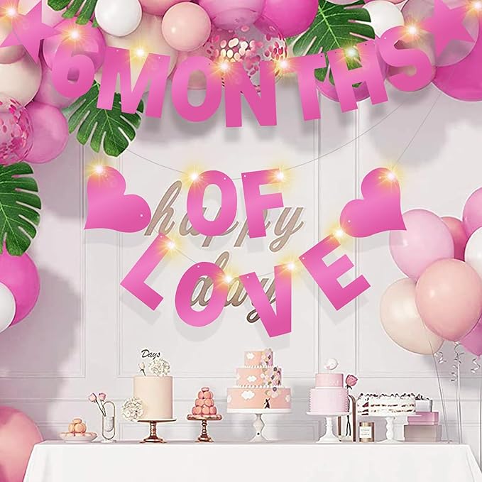 167Pcs DIY Glitter Customizable Banner Kit Happy Birthday Letter Banners Valentine's Day Garlands Personalized Love Heart Banner Decor Baby Shower Birthday Party Decorations Supplies(Shiny Light Pink)