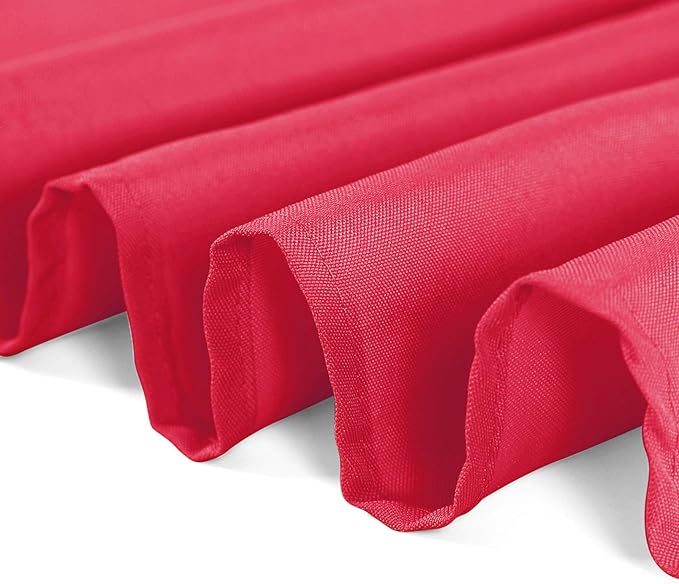 90 inch Round Tablecloth Washable Polyester Table Cloth Decorative Table Cover for Wedding Party Dining Banquet(90 inch,Red)