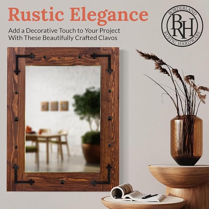 100 Pack 1" Square Head Iron Clavos Decorative Nails – Sealed Unfinished – Handmade Rustic Square Fasteners for Farmhouse Shutter, Barn Door, Shutters, and Gates – Ornamental Wood Accent