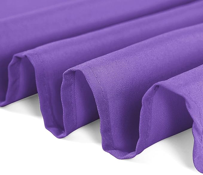 132 inch Round Tablecloth Washable Polyester Table Cloth Decorative Table Cover for Wedding Party Dining Banquet(132 inch,Purple)