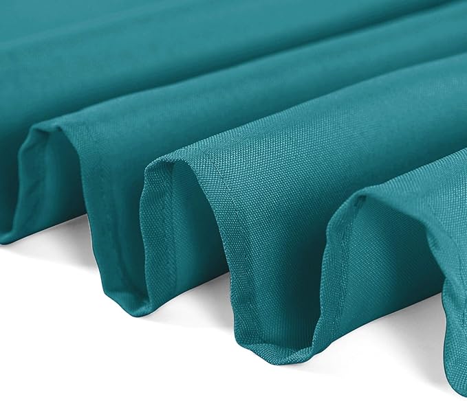 132 inch Round Tablecloth Washable Polyester Table Cloth Decorative Table Cover for Wedding Party Dining Banquet(132 inch,Teal)