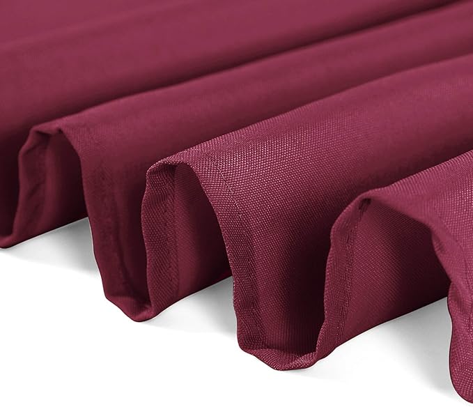 108 inch Round Tablecloth Washable Polyester Table Cloth Decorative Table Cover for Wedding Party Dining Banquet(108 inch,Burgundy)