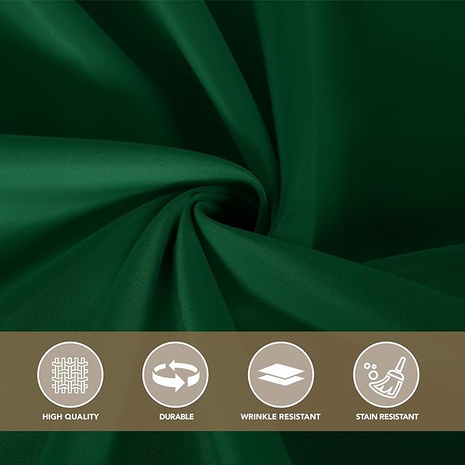 sancua Square Tablecloths 54x54 Inch Hunter Green, 2 Pack - Fabric Table Cloth for Square or Round Tables, Washable Polyester Table Cover for Christmas Dinner, Holiday Party, Display Tables