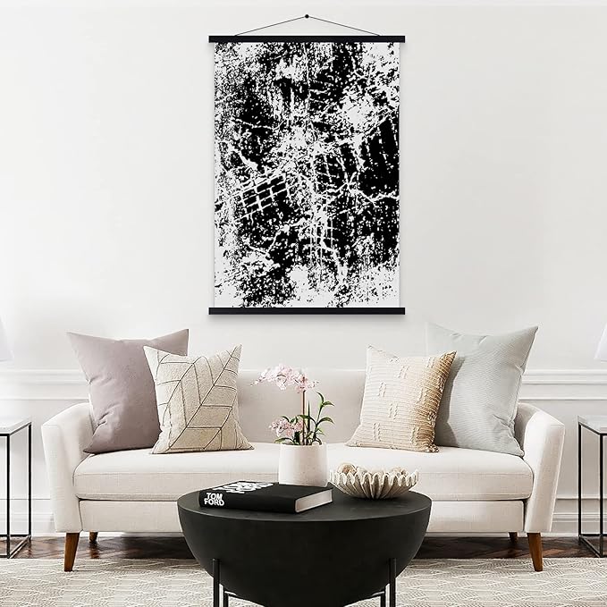 18x24 Poster Frame, Magnetic Wood Frame Frames for Photo Picture Canvas Artwork Wall Hanging (18", Black)
