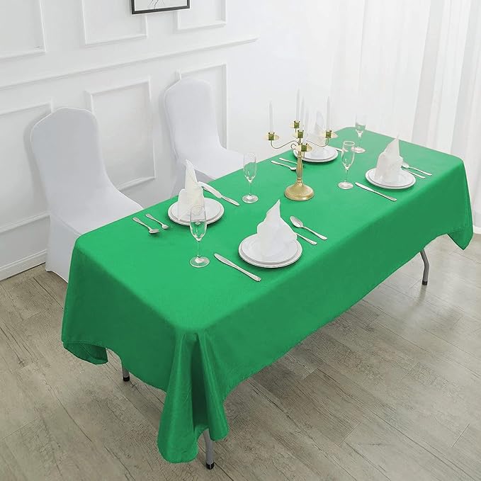 108 inch Round Tablecloth Washable Polyester Table Cloth Decorative Table Cover for Wedding Party Dining Banquet(108 inch,Emerald)