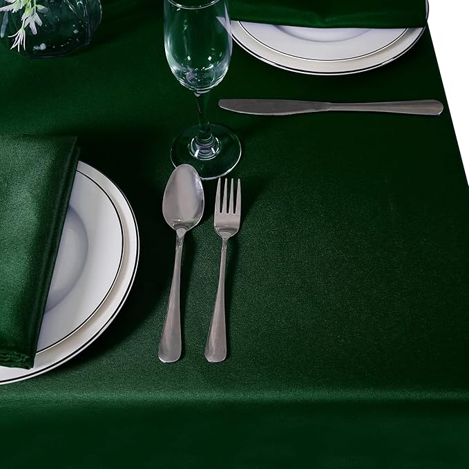 Cupuamon Square Tablecloth 90x90 inch Washable Polyester Fabric Table Cloth for Wedding Party Dining Banquet Decoration(90x90,Hunter)