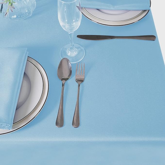 Cupuamon Square Tablecloth 90x90 inch Washable Polyester Fabric Table Cloth for Wedding Party Dining Banquet Decoration(90x90,Blue Mist)