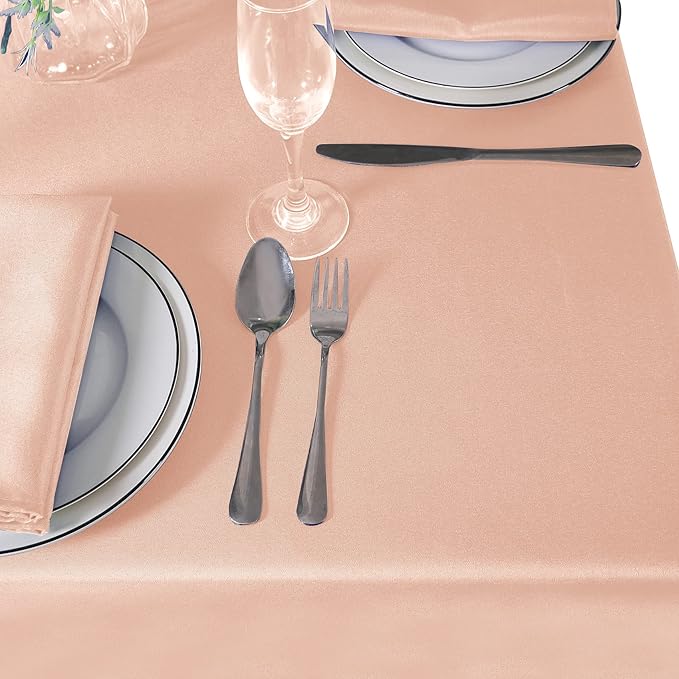 Cupuamon Square Tablecloth 70x70 inch Washable Polyester Fabric Table Cloth for Wedding Party Dining Banquet Decoration(70x70,Dusty Pink)