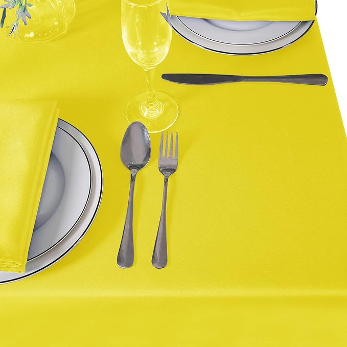 Cupuamon Square Tablecloth 70x70 inch Washable Polyester Fabric Table Cloth for Wedding Party Dining Banquet Decoration(70x70,Yellow)