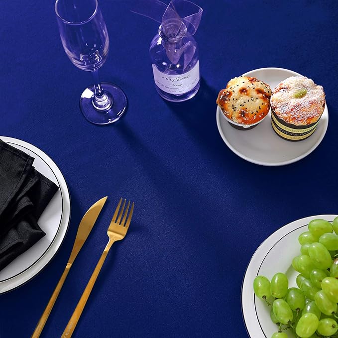 70 inch Round Tablecloth Washable Polyester Table Cloth Decorative Table Cover for Wedding Party Dining Banquet(70 inch,Roya Blue)