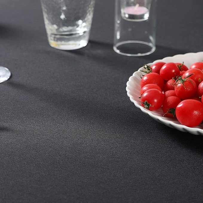 Rectangle Tablecloth 60x102 inch Washable Polyester Fabric Table Cloth for Wedding Party Dining Banquet Decoration(60x102, Black)