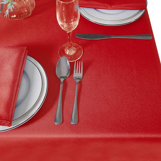 Cupuamon Square Tablecloth 52x52 inch Washable Polyester Fabric Table Cloth for Wedding Party Dining Banquet Decoration(52x52,Red)