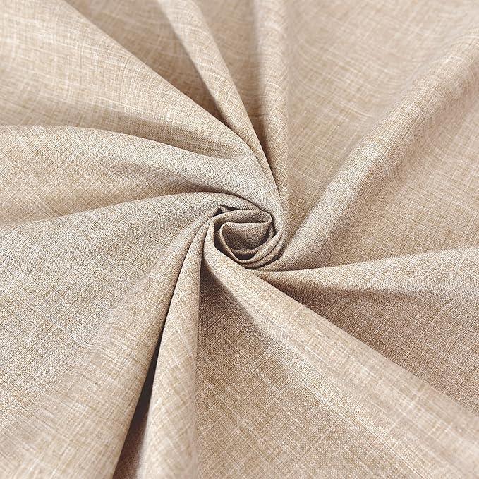 Fitable Faux Linen Beige Table Clothes Rectangle 60 x 102 Inch - 2 Pack Neutral Tablecloths for 6 Foot Tables, Faux Burlap Kitchen Table Covers for Dining, Party, Farmhouse, Banquet, Buffet