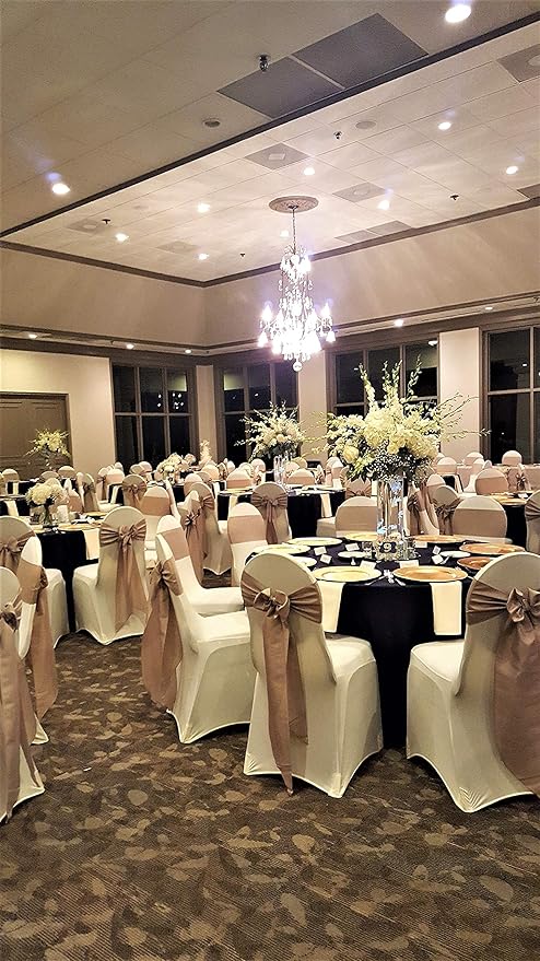 Obstal 10 PCS Burgundy Satin Chair Sashes Bows for Wedding Reception- Universal Chair Cover Back Tie Supplies for Banquet, Party, Hotel Holiday Event Decorations