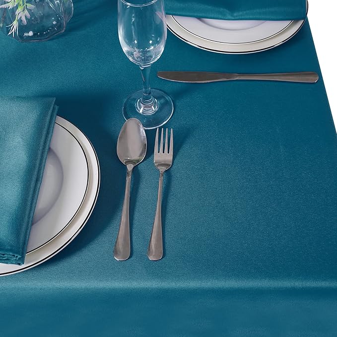 Cupuamon Square Tablecloth 52x52 inch Washable Polyester Fabric Table Cloth for Wedding Party Dining Banquet Decoration(52x52,Caribbean Blue)