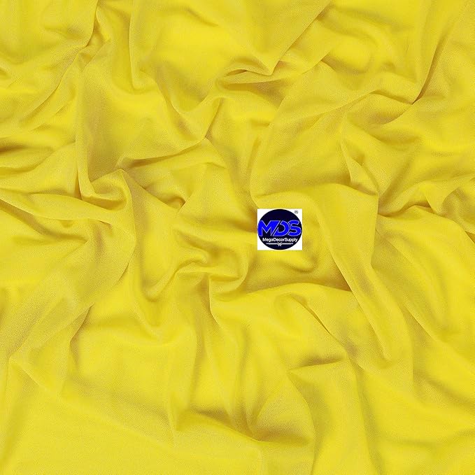 MDS Halloween Chiffon Draping Fabric - 2 Panel, 30" Wide x 20ft Long - Sheer Spooky Arbor & Canopy Drapery for Haunted House Backdrops, Party Ceilings, DIY Costumes & Themed Events - Yellow