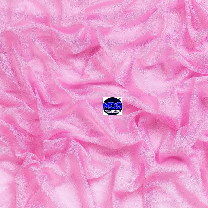 MDS Halloween Chiffon Draping Fabric - 1 Panel, 30" Wide x 50ft Long - Sheer Spooky Arbor & Canopy Drapery for Haunted House Backdrops, Party Ceilings, DIY Costumes & Themed Events - Bubblegum Pink