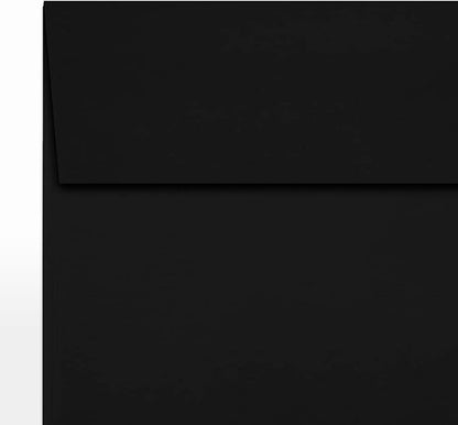 LUXPaper Square Invitation Envelopes | Peel & Press | 5" x 5" | Midnight Black | 80lb. Text | 50 Qty