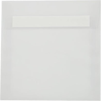 LUXPaper Square Invitation Envelopes | Peel & Press | 6 1/2" x 6 1/2" | Clear Translucent | 30lb. Text | 50 Qty
