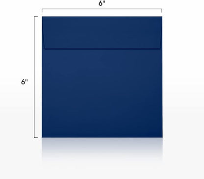 LUXPaper Square Invitation Envelopes | Peel & Press | 6" x 6" | Navy Blue | 80lb. Text | 50 Qty