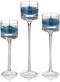 yummi Set of 18 Floating Candles and Monet Stem Holders - Sapphire
