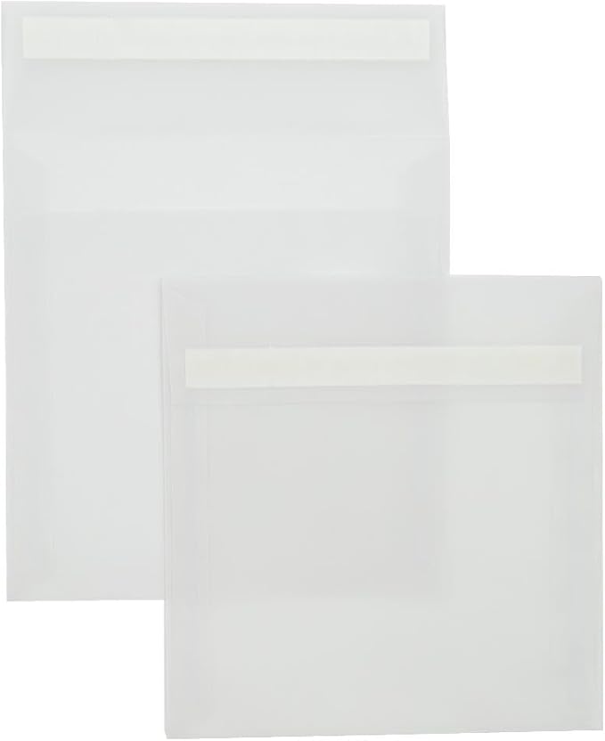 LUXPaper Square Invitation Envelopes | Peel & Press | 7" x 7" | Clear Translucent | 30lb. Text | 50 Qty