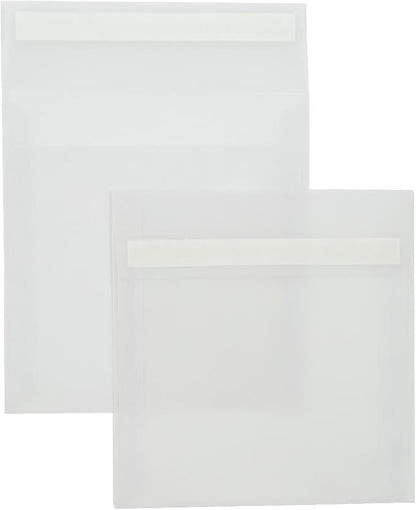 LUXPaper Square Invitation Envelopes | Peel & Press | 7" x 7" | Clear Translucent | 30lb. Text | 50 Qty