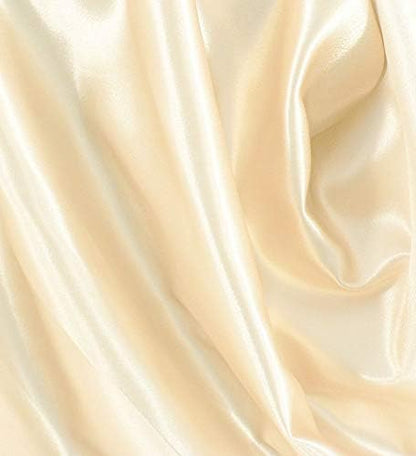MDS Pack of 300 PCS Satin Chair Sashes Charmeuse Sateen Dining Chair Bows Ribbon Ties Back Sash for Wedding Party Birthday Home Hotel Restaurant Banquet Decoration (7 x 108 Inch, Cream)
