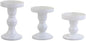 3-Piece Set of White Glass Candlestick, Crystal Candlestick Holder Holder and Conical Candle, Christmas Candle Holder Decoration, Family Living Room Wedding Candle Holder (white1set)