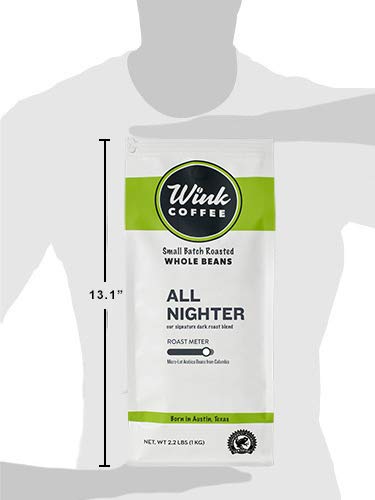 Wink Coffee Low Acid Medium Roast Espresso – 2.2 lb Whole Bean Coffee, 100% Arabica, Colombian Single Origin, Smooth, Full-Bodied & Sustainable