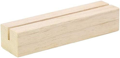 UNIQOOO 50 Pack Oak Wood Table Number Stands | 1/8” Thick Acrylic Sign Holders | Display Stands | Place Card Holder, Perfect for Retail Shop Wedding Dinner Party, Events Decoration, Retail Shop