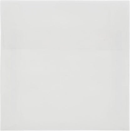 LUXPaper Square Invitation Envelopes | Peel & Press | 5" x 5" | Clear Translucent | 30lb. Text | 50 Qty