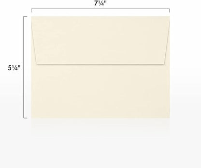LUXPaper A7 Invitation Envelopes | Peel & Press | 5 1/4" x 7 1/4" | Natural | 80lb. Text | 30% Recycled | 1,000 Qty