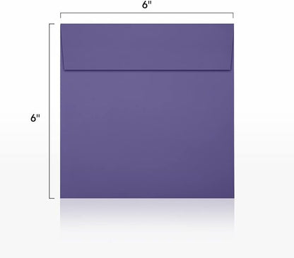 6 x 6 Square Envelopes - Wisteria Purple (50 Qty.)