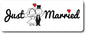 Magnet Me Up Just Married Magnet Decal, 3x8 Inches Heavy Duty Automotive Magnet for Car Truck SUV