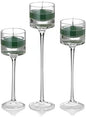 yummi Set of 18 Floating Candles and Monet Stem Holders - Hunter Green
