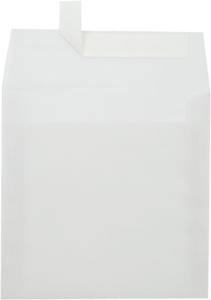 LUXPaper Square Invitation Envelopes | Peel & Press | 6 1/2" x 6 1/2" | Clear Translucent | 30lb. Text | 50 Qty