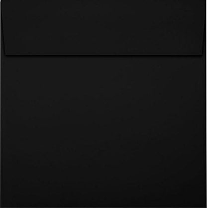 LUXPaper Square Invitation Envelopes | Peel & Press | 5" x 5" | Midnight Black | 80lb. Text | 50 Qty
