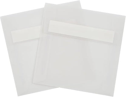 LUXPaper Square Invitation Envelopes | Peel & Press | 5" x 5" | Clear Translucent | 30lb. Text | 50 Qty