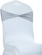 VDS Pack of 125 PCS | Light Silver | Spandex Chair Sashes Bows Without Buckle | Stretch Elastic Banquet Universal Folding Chair Band Tie with for Wedding Party Conference Celebration Event Decoration