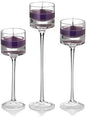 yummi Set of 18 Floating Candles and Monet Stem Holders - Dark Purple