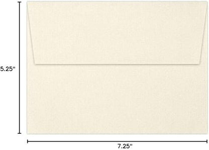 LUXPaper A7 Invitation Envelopes | Peel & Press | 5 1/4" x 7 1/4" | Natural Linen | 80lb. Text | 1,000 Qty