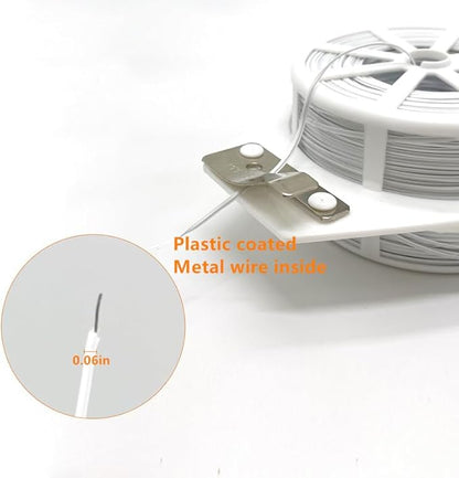 656ft (200m) Twist Ties, Garden Plant Ties with Cutter, Reusable Multifunctional Plant Ties, Fixing Vines Plant Support for Gardening Home Office(White)