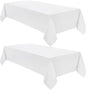 VidaFete Tablecloth 60 * 102inch 2pack Rectangle Table Cloth Polyester, Stain Wrinkle Resistant Dining Table Cover for Kitchen Dinning Party Wedding Rectangular Tabletop Buffet Decoration(White)