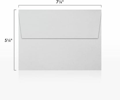 LUXPaper A7 Invitation Envelopes | Peel & Press | 5 1/4" x 7 1/4" | Gray | 80lb. Text | 100% Cotton | 1,000 Qty