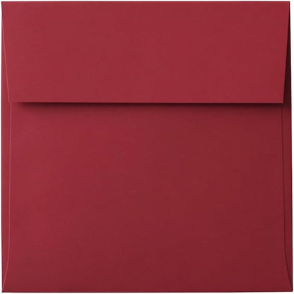 LUXPaper Square Invitation Envelopes | Peel & Press | 5" x 5" | Holiday Red | 60lb. Text | 50 Qty